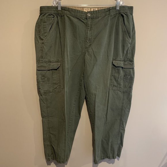 RedHead Pants Red Head Brand Company 46x3 6 Pocket Cargo Pants Mens Green Khaki Elastic